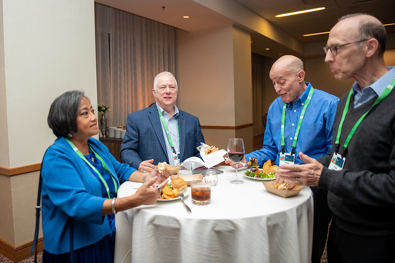 The reception was co-hosted by past-president Maria Tiamson-Kassab, MD, FACLP (pictured left), whose 2021 president's reception was virtual.