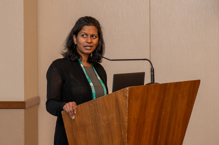 Priya Gopalan, MD, FACLP, presents at the colloquium.